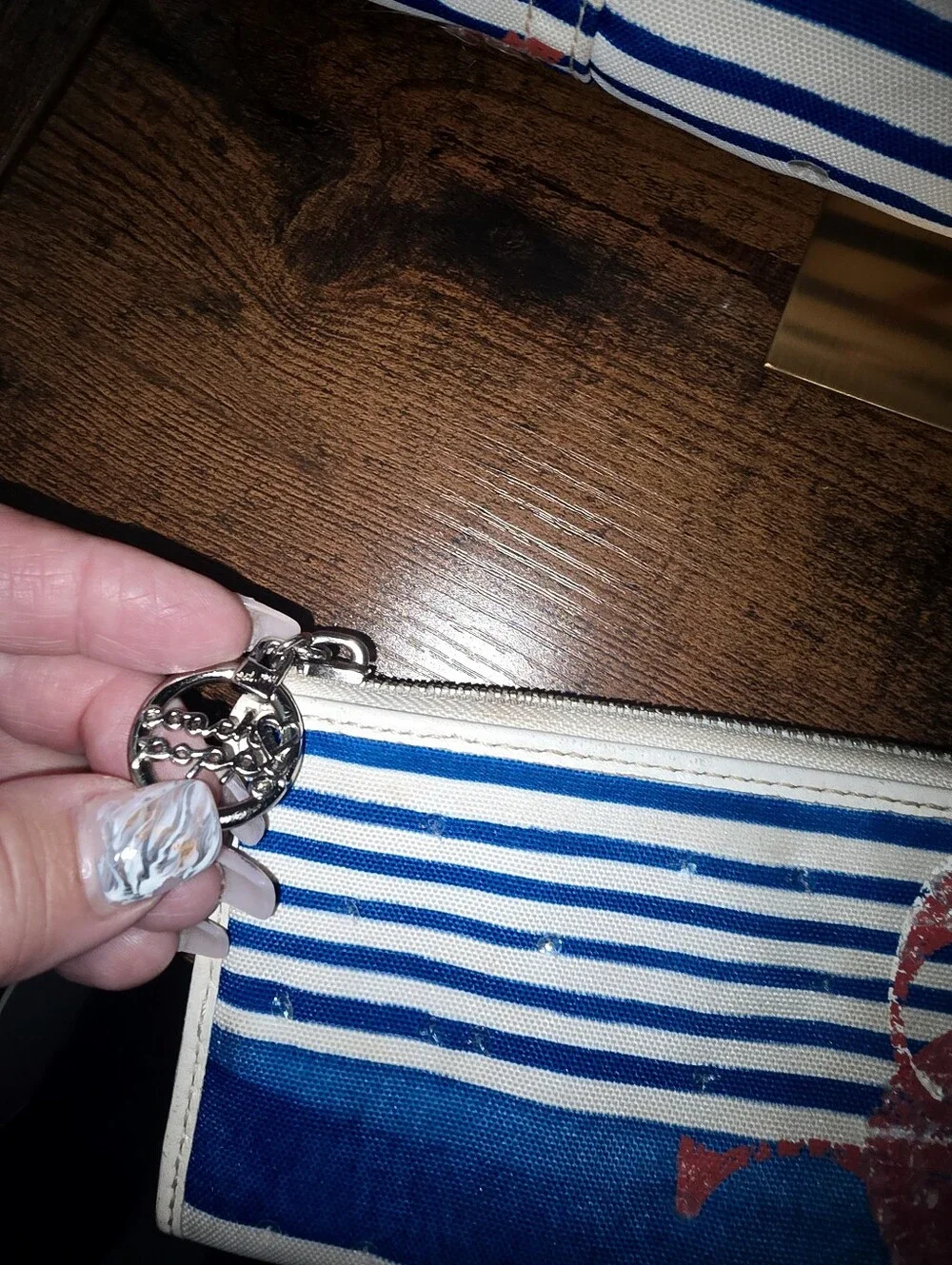 Coach Poppy Nautical Stripe Tote and Matching Wallet Set